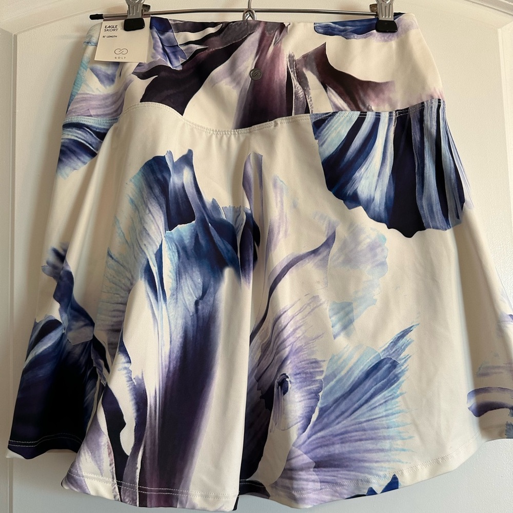 CALIA by Carrie Underwood Blue and Purple Floral Skort - Picture 2 of 6